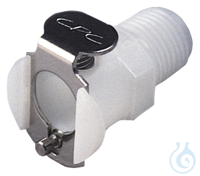 CPC coupling, POM, female, w/ valve, 1/4